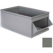 Stackbin® Steel Bin 1-802 - 12"W x 21"L x 8"H Steel Hopper Box, Gray