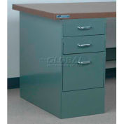 Piédestal en acier Stackbin W / 3 tiroirs, 15-1/2 « L x 30"P, Bleu