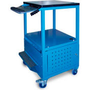 Stackbin-chariot ordinateur bas clos, 30" W x 24 H « D x 40 », bleu
