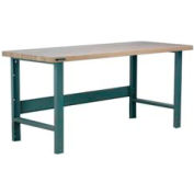 Stackbin Workbench, 3500 Series, Ash Butcher Block Square Edge, 60"W X 30"D, Gray