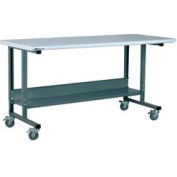Stackbin Workbench, 2012 série, plastique stratifié barre palpeuse, 60" W X 36" D, gris
