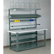 Stackbin No. 1 Adjustable Height Complete Packing Workbench, Laminate Safety Edge, 72"W x 36"D, Gray
