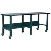 Stackbin Workbench, série 3512, ESD W/moulure en T, W 96" X 36" D, gris
