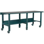 Stackbin Workbench, 3512 Series, Hardboard Over Steel, 96"W X 36"D, Gray