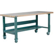 Stackbin 3512 Series Workbench W/ Maple Square Edge Top, 72"W x 36"D, Black