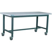 Stackbin Workbench, série 1012, plastique stratifié carré bord, 60" W X 30" D, gris