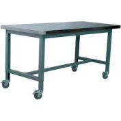 Stackbin Workbench, 1012 Series, Stainless Steel Over Hardboard, 48"W x 30"D, Gray