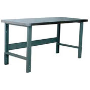 Stackbin Series 3505 Workbench, panneau dur sur dessus en acier inoxydable, 60 » L x 30 » P, noir