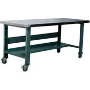 Stackbin Workbench, 3512 Series, Stainless Steel Over Hardboard, 72"W x 36"D, Gray