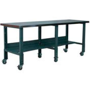 Stackbin Workbench, 3512 Series, Stainless Steel Over Hardboard, 96"W x 30"D, Noir