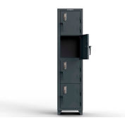 Casier numérique StrongHold® 4-Tier 4 portes avec serrure d’entrée sans clé, 18 « Lx18"Dx75"H, gris, assemblé