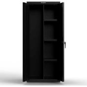 Armoire de conciergerie robuste Stronghold, 30 po L x 24 po P x 72 po H, entièrement soudée, noire