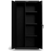 Armoire de conciergerie robuste Stronghold, 36 po L x 24 po P x 72 po H, entièrement soudée, noire