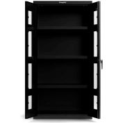 StrongHold® Heavy Duty 18 GA Armoire, portes Clearview résistantes aux chocs, 3 étagères. 36"Lx24"Dx72"H