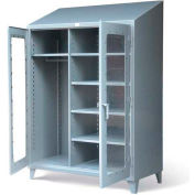 Strong Hold Wardrobe Cabinet with See-Thru Doors and Sloped Top 56-LDW-245-SL - 60W x 24D x 87"H