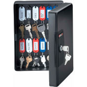 SentrySafe 25 Key Capacity, Key Box, Key Lock, 7-7/16"W x 3-7/16"D x 9-13/16"H, Black