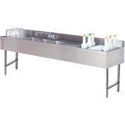 Combo Unit, 3 Comp Sink, 84"L (2) 12" Drainboards, 24" Cocktail Unit Right