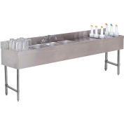 Combo Unit, 3 Comp Sink 18X84 (2) 12" Drainboards, 24" Cocktail Unit Right