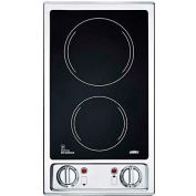 Summit-2-Burner Electric Cooktop, Surface en verre en céramique noire, 120V