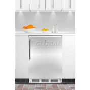 Réfrigérateur-congélateur sous-comptoir intégré summit-built-, blanc, porte S/S, poignée mince, serrure