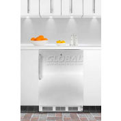 Summit CT66LBISSTBADA - ADA Comp Built-In Refrigerator-Freezer, White, S/S Wrapped Door,
