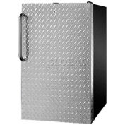 Summit FF521BLBI7DPL - 20"W Built-In Undercounter All-Refrigerator, Lock, Diamond Plate Door, BK