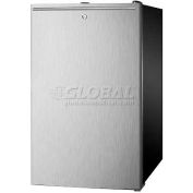 Summit FF521BLBI7SSHH - 20"W Built-In Undercounter All-Refrigerator, Lock, S/S Door, BK