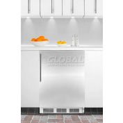 "Summit FF6BKBI7FR - Built-In Undercounter All-Refrigerator, BK, SS Door Frame To Accept Custom Pane