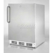 "Summit FF6BKBI7FR - Built-In Undercounter All-Refrigerator, BK, SS Door Frame To Accept Custom Pane