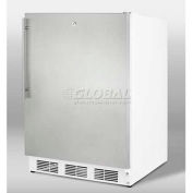"Summit FF6BKBI7FR - Built-In Undercounter All-Refrigerator, BK, SS Door Frame To Accept Custom Pane
