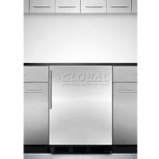 "Summit FF6BKBI7FR - Built-In Undercounter All-Refrigerator, BK, SS Door Frame To Accept Custom Pane