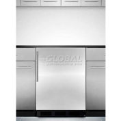 "Summit FF6BKBI7FR - Built-In Undercounter All-Refrigerator, BK, SS Door Frame To Accept Custom Pane