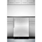 "Summit FF6BKBI7FR - Built-In Undercounter All-Refrigerator, BK, SS Door Frame To Accept Custom Pane
