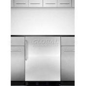 "Summit FF6BKBI7FR - Built-In Undercounter All-Refrigerator, BK, SS Door Frame To Accept Custom Pane