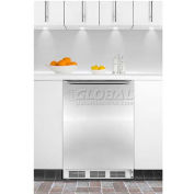 "Summit FF6BKBI7FR - Built-In Undercounter All-Refrigerator, BK, SS Door Frame To Accept Custom Pane