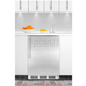 "Summit FF6BKBI7FR - Built-In Undercounter All-Refrigerator, BK, SS Door Frame To Accept Custom Pane