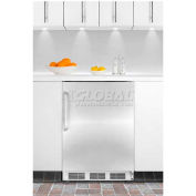 "Summit FF6BKBI7FR - Built-In Undercounter All-Refrigerator, BK, SS Door Frame To Accept Custom Pane