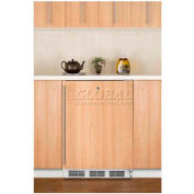 "Summit FF6BKBI7FR - Built-In Undercounter All-Refrigerator, BK, SS Door Frame To Accept Custom Pane