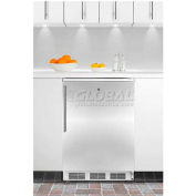 "Summit FF6BKBI7FR - Built-In Undercounter All-Refrigerator, BK, SS Door Frame To Accept Custom Pane