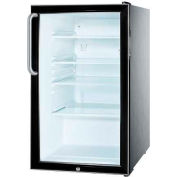 Summit SCR500BL7CSSADA - ADA Comp 20"W Glass Door All-Refrigerator For Built-In Auto Defrost, Lock