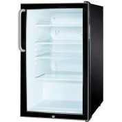 Summit SCR500BLBI7TBADA - ADA Comp 20"W Glass Door All-Refrigerator For Built-In Use, Lock,, BK