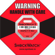 SpotSee™ ShockWatch® 2 indicateurs d’impact encadré sérialisés, gamme 50g, rouge, 50/box