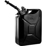 Wavian Jerry Can w/Spout & Spout Adapter, Black, 20 Liter/5 Gallon Capacity - 3010