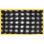 Global Industrial™ Drainage Mat, 2'W x 3'L, 7/8" Thick, Black/Yellow Border