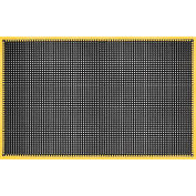 Global Industrial™ Drainage Mat, 3'W x 3'L, 7/8" Thick, Black/Yellow Border