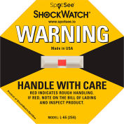 SpotSee™ ShockWatch™ Indicateurs d’impact, Gamme 25G, Jaune, 50/Box, qté par paquet : 2