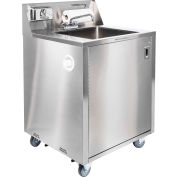 Portable 1-Basin Stainless Steel Freestanding Utility Sink, with Hot/Cold Water