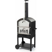WPPO Stand Alone Wood Fired Garden Oven w/ Pizza Stone, Noir