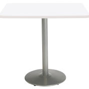 KFI 42 » Square Counter Height Restaurant Table, Table Blanche/Silver Base