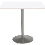 KFI 42 » Square Counter Height Restaurant Table, Table Blanche/Silver Base